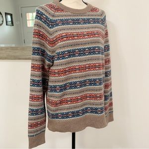 J. Crew Multicolor Patterned Crew Neck Sweater